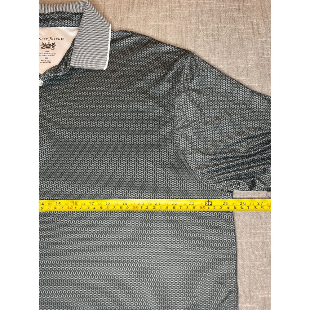 Hickey Freeman Golf Mens XXL Polo Shirt Gray Geometric Print HEST861C0001 XXL - Picture 3 of 10